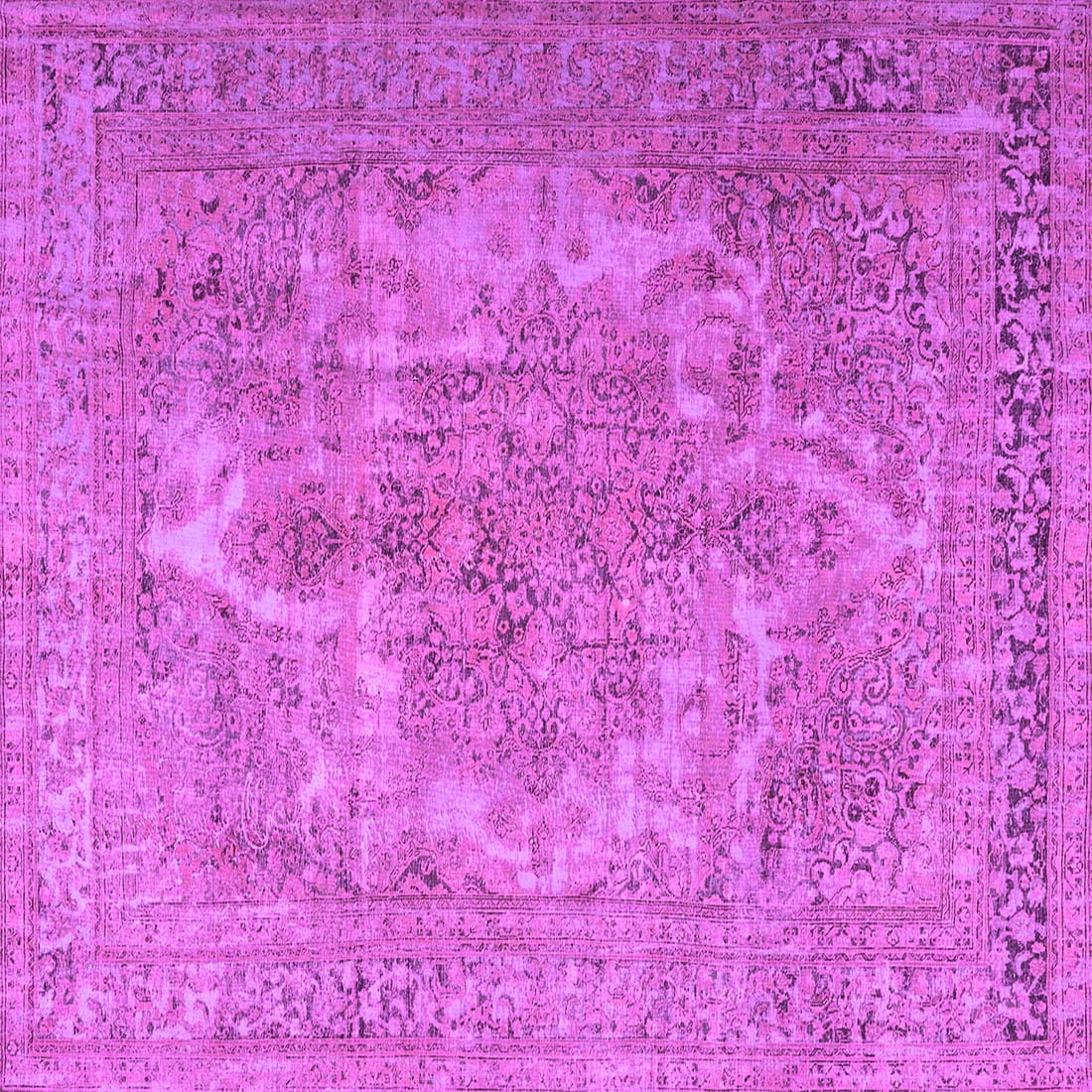 Ahgly Company Indoor Square Persian Pink Bohemian Area Rugs, 6' Square ...
