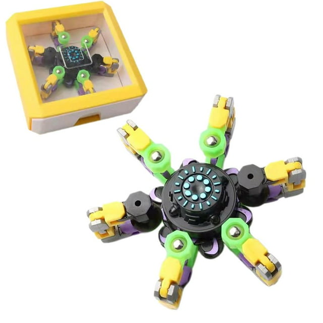 Descompresión Deformada Mano Dedo Giroscopio Juguete Con Ventosa Deformación Mecánica Luminosa Punta Del Dedo Juguete Superior Cadena De Bricolaje Juguete Giratorio sonducket FN007135-01