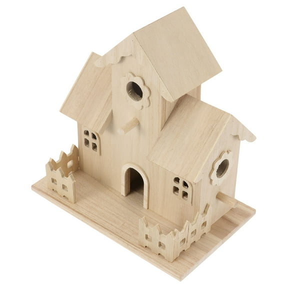 Moluckfu Wooden Nest Box Beige 1Pack Garden Bird Lovers