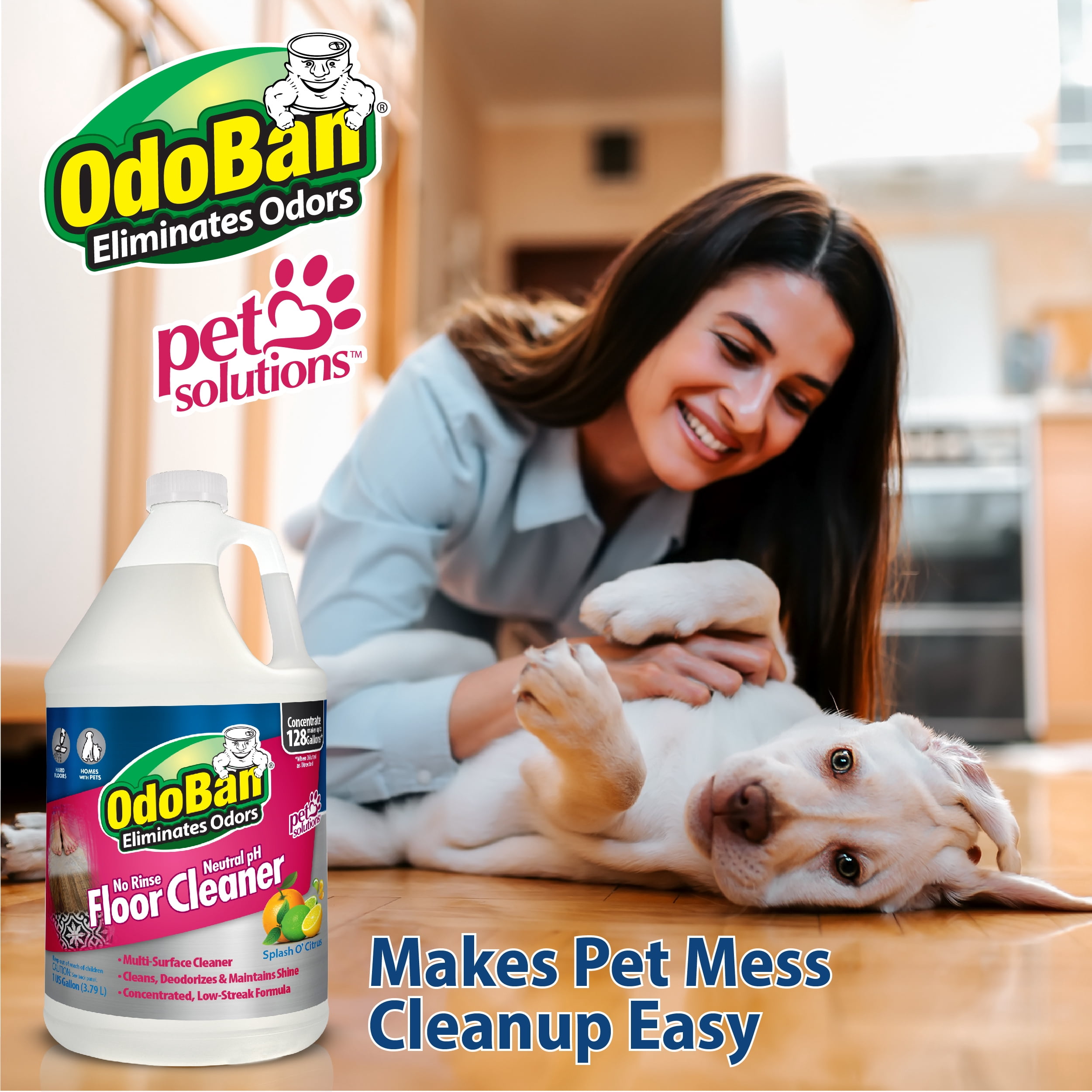 OdoBan No Rinse Neutral pH Floor Cleaner Concentrate, 1 Gallon