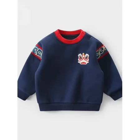 

GEDER-FAKids Boys Pullover Casual Cotton Animals Crew Neck Fall/Winter Slight Stretch
