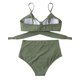 thumbnail image 2 of Conjunto de bikini cruzado con cuello halter y cintura alta para mujer, trajes de baño de dos piezas con efecto push up, 2 of 2