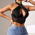 thumbnail image 2 of Fashionable Mesh Lingerie Bustier With Adjustable Neck Tie And Support, 2 of 4