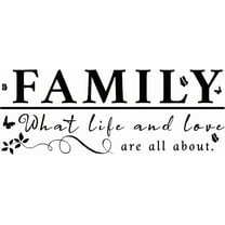 Family PVC Wall Sticker Warm Sayings Wall Decal Branch Butterfly Pattern Vinyl Wall Art Black for Living Room Bedroom Decor 9"x23"