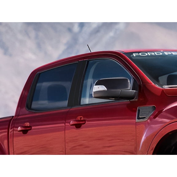 Rvinyl Pillar Post Window Trim Compatible with Ford Ranger 2019-2022 (Crew Cab) - Gloss (Black)