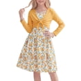 thumbnail image 3 of PureChapter Girls Clothes Floral Cami Dress with Knit Cardigan Summer Girls 2 Piece Outfit for 8-12Y, 3 of 8
