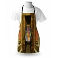 thumbnail image 3 of Egypt Apron Unusual Mystical Icon inside Rocky Walls and Stairs Authentic Culture Artful Image, Unisex Kitchen Bib Apron with Adjustable Neck for Cooking Baking Gardening, Tan Peach, by Ambesonne, 3 of 3