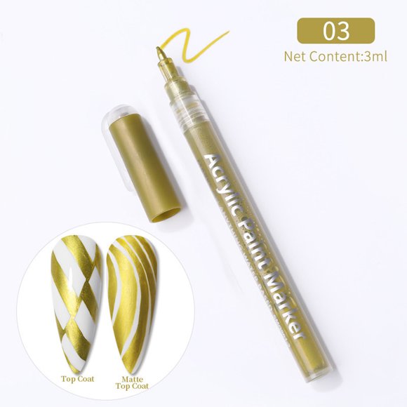 Fiudx Juego de Rotuladores para Uñas con Diseño de Líneas Abstractas, de Larga Duración y Secado Rápido, Ideal para Hacer Diseños de Uñas con Punteado Floral, Apto para Uñas de Gel Acrílico, Salones