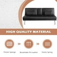 thumbnail image 5 of YYAo Loveseat Sofa Couches, Comfy Couch Soft Love Seats Sofa,Convertible Folding Leather Futon Sofa with Cup Holders and Armrests-Black, 5 of 9
