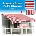 thumbnail image 2 of Sunrise Outdoor 8' x 6.4' Replacement Canopy for Manual Yard Retractable Patio Deck Awning Sunshade （Cover Only, Frame is not Included）-Red with White, 2 of 8