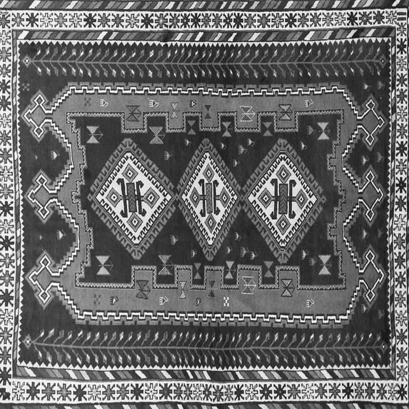 Ahgly Company Indoor Square Persian Gray Traditional Area Rugs, 3' Square