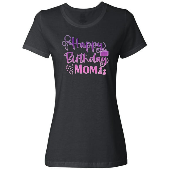 Inktastic Purple Happy Birthday Mom Women's T-Shirt