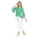 thumbnail image 2 of Blusa Para Mujer Corte Asimetrico Manga 3/4 Con Olanes Cuello V Color Verde 550410 verde CH INCÃGNITA 550410, 2 of 5
