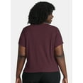 thumbnail image 3 of Terra & Sky Women's Plus Short Sleeve Pucker Knit Top, Sizes 0X-5X, 3 of 5