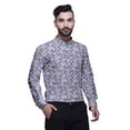 thumbnail image 3 of BESTMAN Chemises à Manches Retroussables Imprimées pour Hommes Kurta Courte Chemise à Col Mandarin, 3 of 6