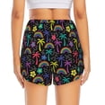 thumbnail image 2 of Lsque Colorful Palms Printed Women's Running Shorts with Liner Pockets,Elastic Quick Dry Workout Athletic Gym Yoga Shorts,Womens High Waist Shorts-X-Large, 2 of 9
