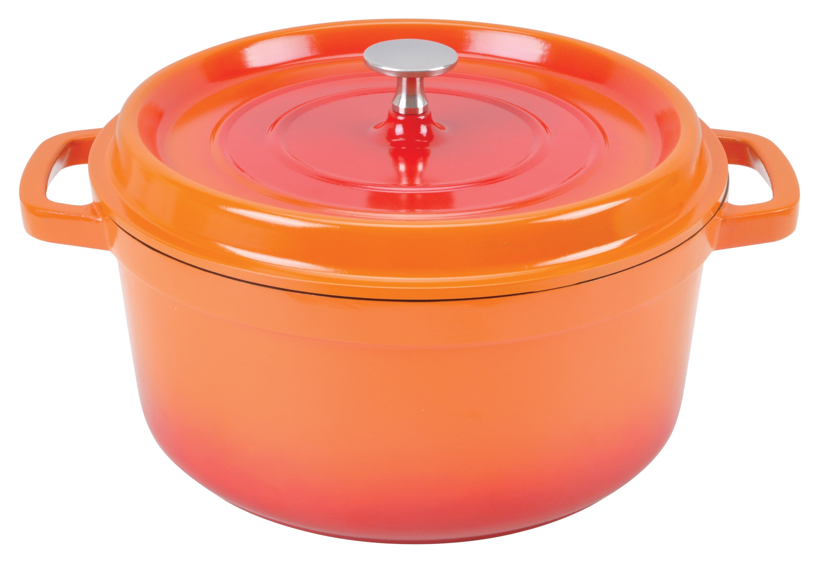 Aluminum Dutch Oven, Round, 4.75qt, Orange