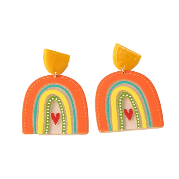 Sonducket 1 par de pendientes acrílicos para mujer con forma de arcoíris de dibujos animados de moda que reemplazan a las niñas y las señoras que Ropa, zapatos y accesorios Miscelánea Naranja Sonducket AP016261-02