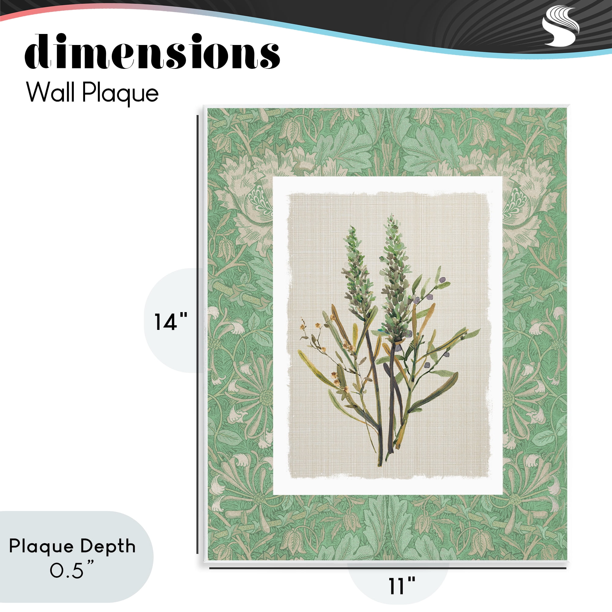 Stupell Industries Antique Foliage in Green Wall Plaque Art, design by Carol Robinson