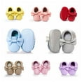 thumbnail image 2 of Newborn Baby Girl Soft Crib Shoes Infants Anti-slip Leather Fringed Sneaker Prewalker 0-18M, 2 of 7