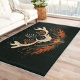 thumbnail image 1 of Deer Rugs for Living Room - 6x9 Rug - Deer Rug - Deer Head Flora Leaf Area Rug - Flower Leaves Rugs - Black Carpet, 1 of 7