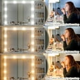 thumbnail image 5 of 47'' W Fluted Vanity Desk, Makeup Vanity With Power Oultlet, 7 Drawers Vanity With 10 LED Lights And Mirror, 3 Lighting Modes Adjustable, Glass Top, Vanity With Chair For Bedroom, Natural, 5 of 7
