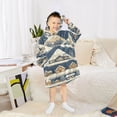 thumbnail image 6 of FORMRS Wearable Blanket Hoodie with Sleeves for Kids Cozy Flannel Sweatshirt, Winter Village, 6 of 7
