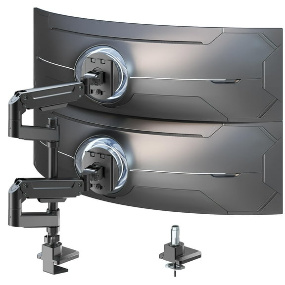 PUTORSEN Dual Monitor-Arm Heavy-Duty for 17-49-inch Screens - Premium Vertical Stacked Dual Monitor Arm Desk Mount for Ultrawide Screens up to 44lbs, Fully Adjustability, VESA 75/100 mm