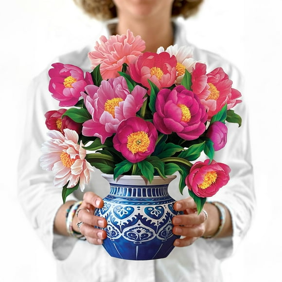 Tarjeta pop-up Freshcut Paper Peony Paradise ramo de 30 cm