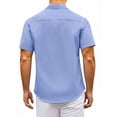 thumbnail image 3 of RICHCOIN Short Sleeve Mens Dress Shirts Casual Solid Shirts for Men Button Down Business Shirt, 3 of 7