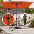 thumbnail image 6 of JUSTLET 8 x 10 ft Outdoor Rectangular Patio Market Umbrella, Orange, 6 of 9