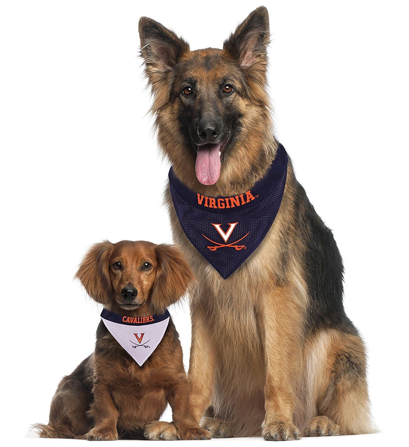 Pets First Collegiate Virginia Reversible Bandana -Home & Away Mesh & Premium Embroidery For Dogs & Cats