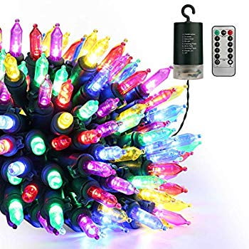 100 LED Christmas String Lights - 32ft Battery Operated String Lights with Remote and Timer for Outdoor, Indoor, Garland, Wedding, Patio, Fence, Party Christmas Decorations - Multi Color