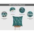 thumbnail image 3 of VargottamSquare Pillow Cover - Decorative Pillow Covers24x24 Inches,PrintedTeal BlueThemePillowcase, DecorativeSquareCushionCovers, 3 of 4