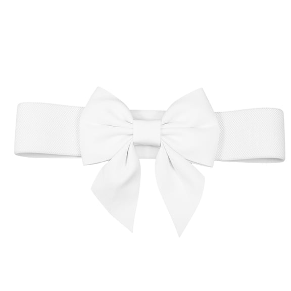 WRISTBIQUE Women Stretchy Belt for Dress White Cloth 1Pack