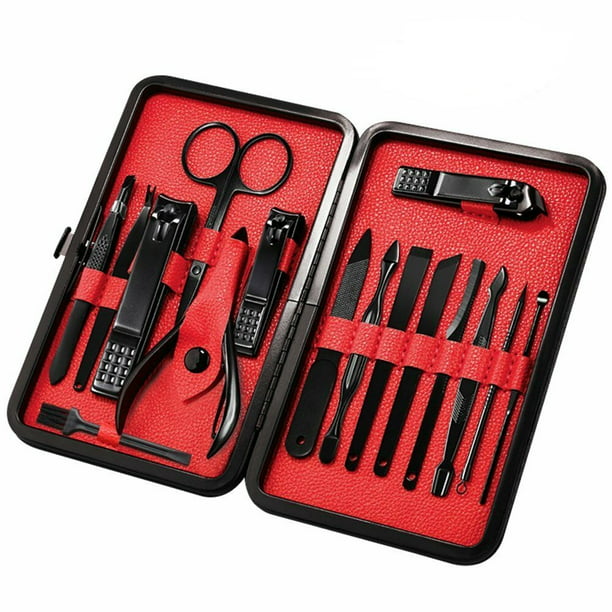 16 Manicure Pedicure Set Nail Clippers Cuticle Grooming Kit With Case NSA ELECTRONICS - Walmart.com