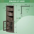 thumbnail image 6 of Merluxy Curved Corner Storage Cabinet, 65" Bookcase with Doors & Shelves, Living Room, Espresso, 6 of 9