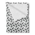 thumbnail image 2 of Black and White Soft Flannel Fleece Blanket, Ink Brush Style Blossoming Flowers on Fascine Vintage Romantic Botany, Cozy Plush for Indoor and Outdoor Use, 50" x 70", Black and White, by Ambesonne, 2 of 5