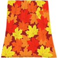 thumbnail image 2 of Maple Leaves Fleece Throw Blankets for Women Girls Autumn Throw Blanket for Bed Sofa, Luxury Soft Cozy Thanksgiving Day Halloween Flannel Blanket, Lightweight Fall Decor 60" x 80", 2 of 6