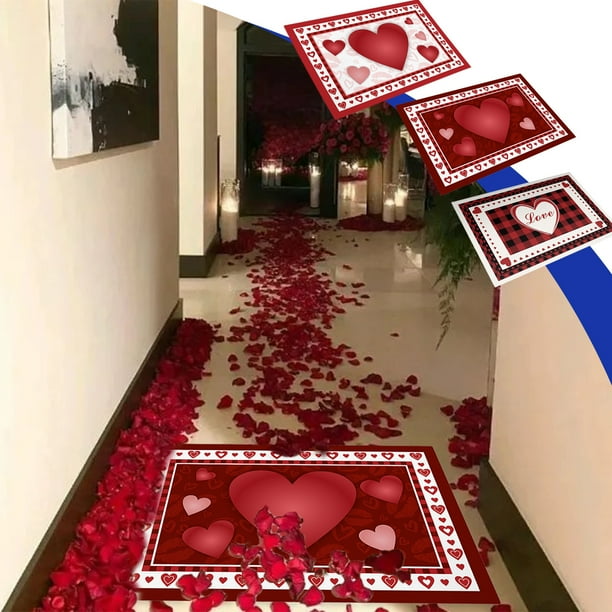 Tapete para puerta de patio, rojo, 40x60 cm, tapete para entrada, súper absorbente, base de goma antideslizante, lavable, tapete para baño, decoración para exteriores, resistente al agua,
