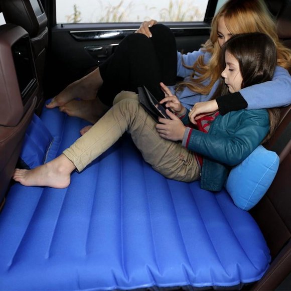 AirBedz Rear Seat Air Mattress PPI-BLU TRKMAT With DC Portable Pump; PVC; Blue; With Carry Bag/Patch Kit With Glue