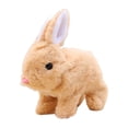 thumbnail image 4 of Juguete de conejo de peluche electrónico Animal de peluche Juguete educativo encantador Juguete de conejo suave realista para en edad preescolar marrón Sunnimix conejo de peluche, 4 of 8