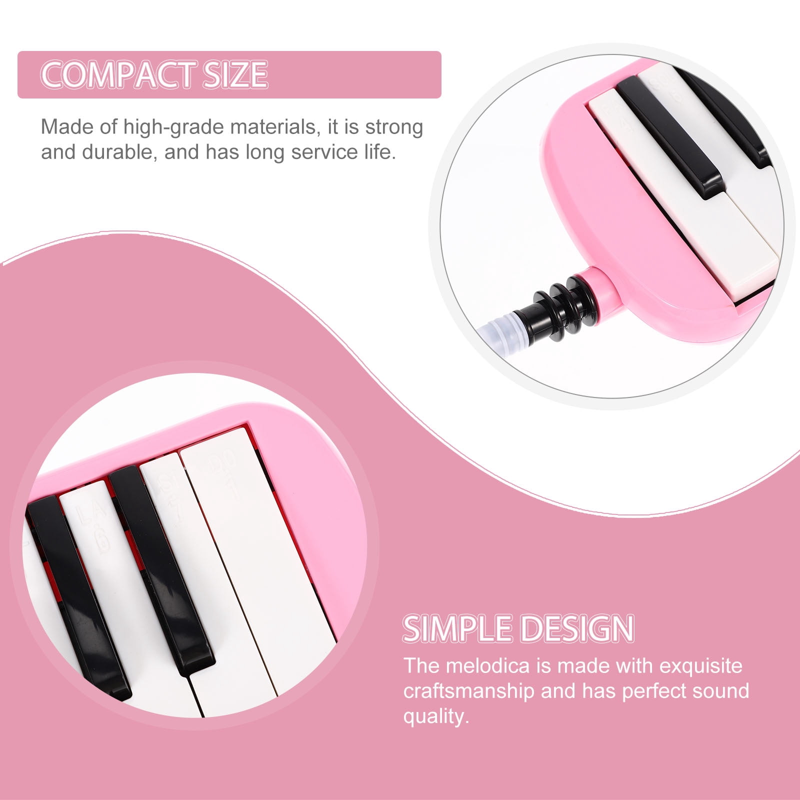 UPKOCH Children Melodica Instruments Music Education 32 Keys Melodica in Pink 1Set