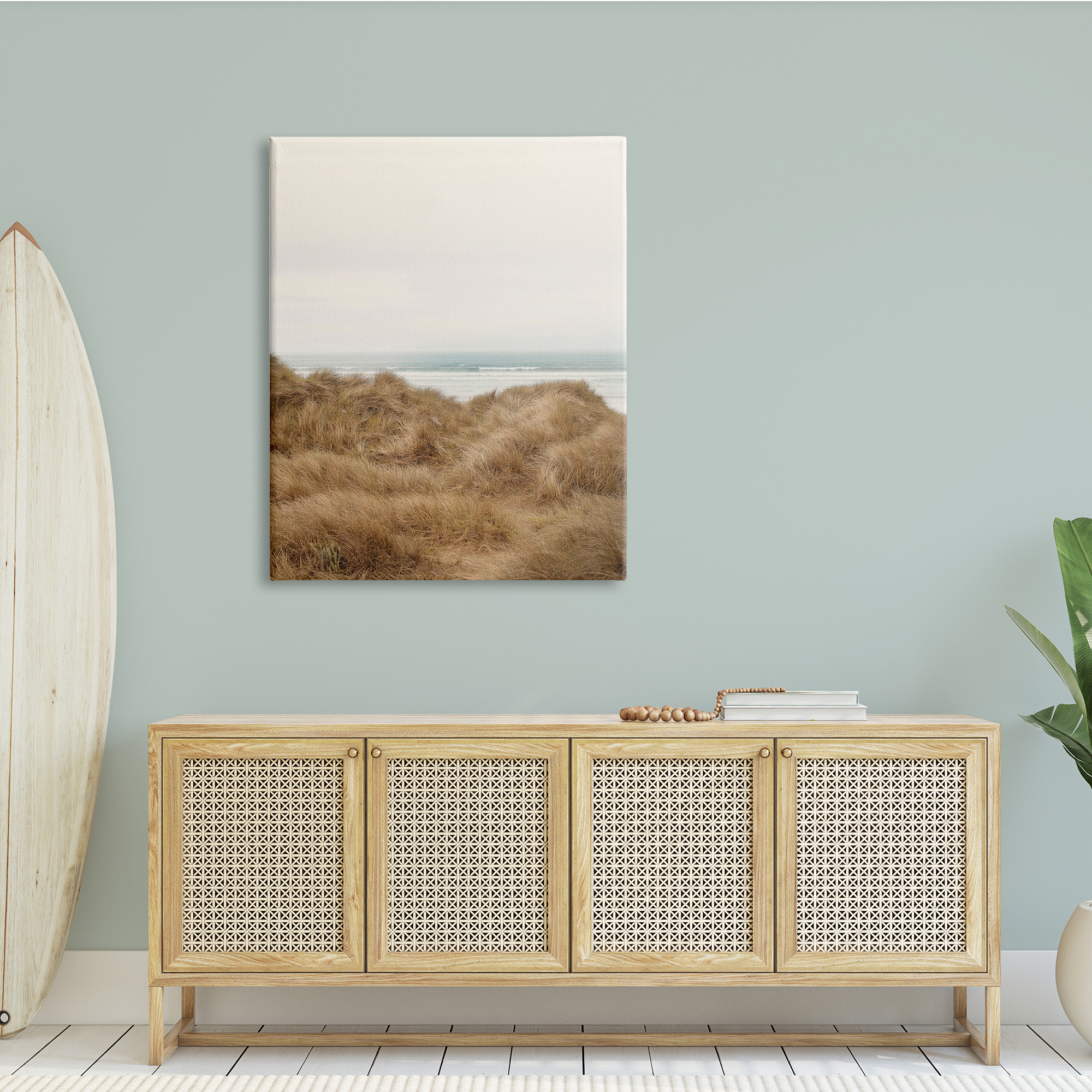 Stupell Indtries Tall Grass Field Beach Waves Sun Bleached Sky,36 x 48,Design by Ian Winstanley