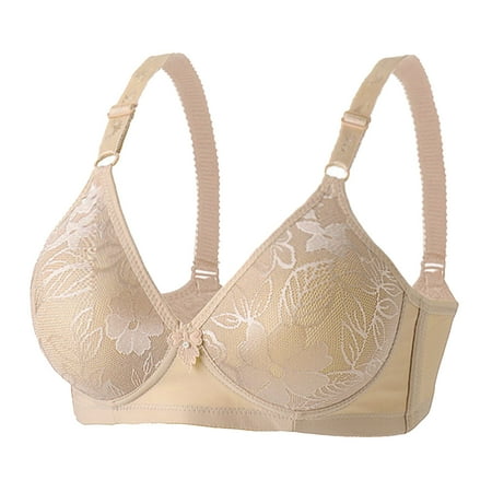

Ozmmyan Wirefree Bras for Women Plus Size Adjustable Shoulder Straps Lace Bra Wirefreee Extra-Elastic Bra Active Yoga Sports Bras 36B-44B Summer Savings Clearance