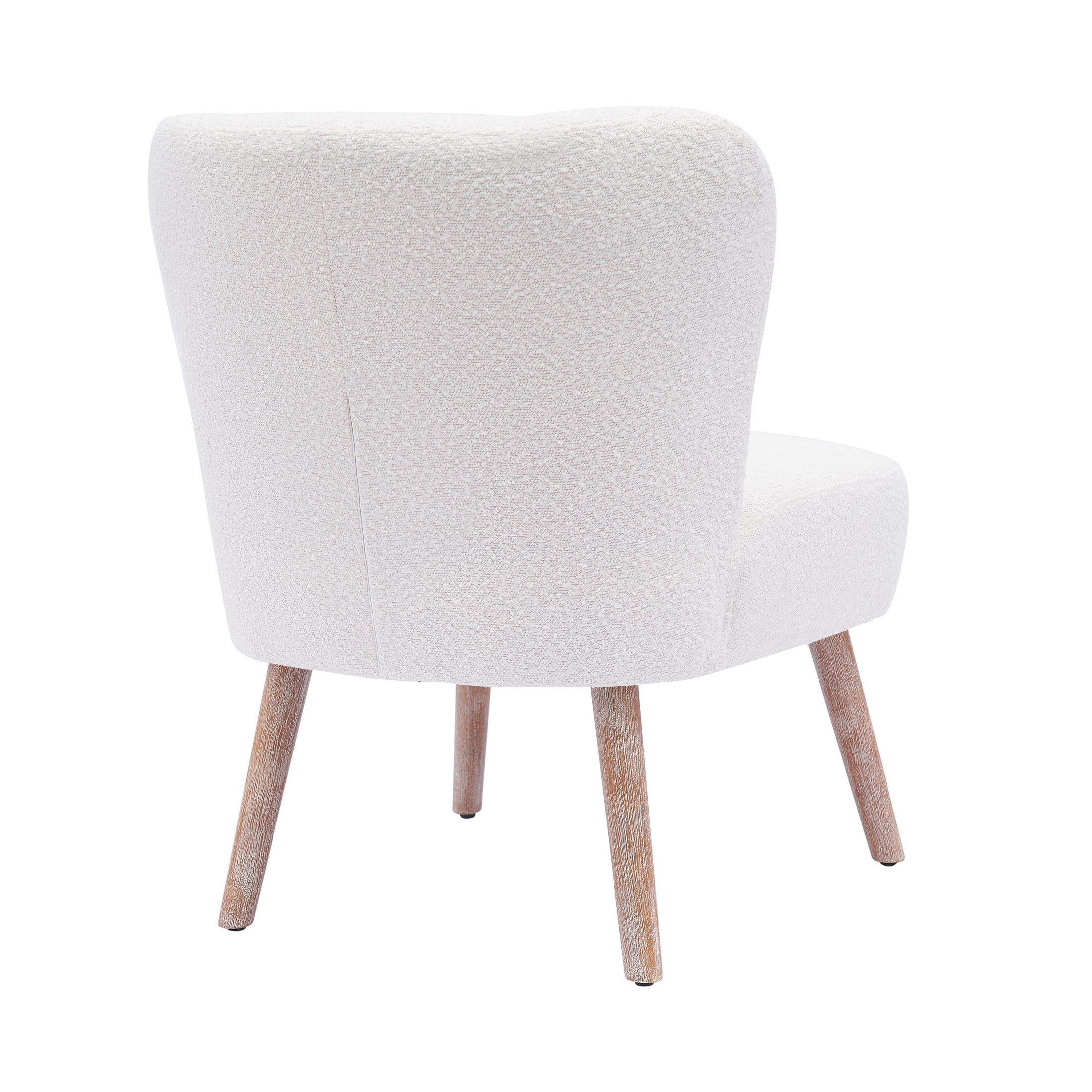 Modern 25" Wide Wingback Accent Chair with Water and Stain Resistant Boucle Upholstered Fabric, Cream