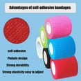 thumbnail image 6 of 12 Rolls Self Adhesive Stretch Bandage Wrap 2 Inch x 6 Yards, Adherent Cohesive Vet Tape for First Aid, Wrist and Ankle Swelling, Animals, Pets, Sports (6 Colors), 6 of 7