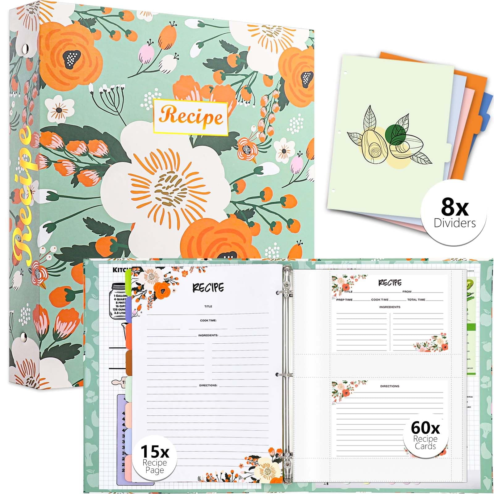 recipe book binder with cards Recipe Binder Kit main image 1