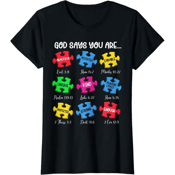 You Are Autism Awareness Puzzle Bible Verses Christian T-Shirt