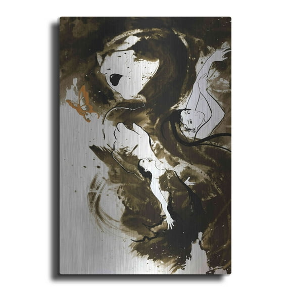 Luxe Metal Art 'Fury Fidelity Fate' by Jonathan Lam, Metal Wall Art, 24"x36"